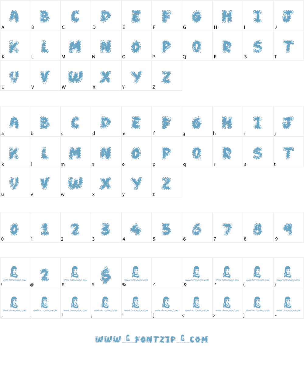 Wear and Tear Font Character